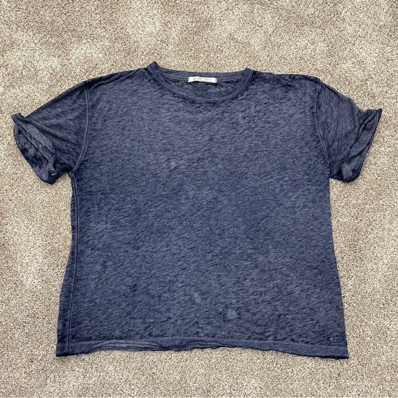 Free People, We The Free, Cassidy Tee Blue Cuffed Short Sleeve - Picture 8 of 9